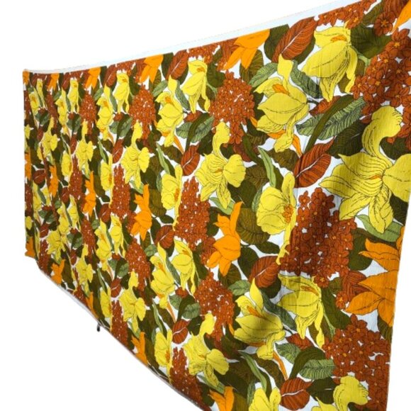 Vintage 70s retro floral large bold print 3 yards by 5th Avenue designs fabric - Picture 4 of 10